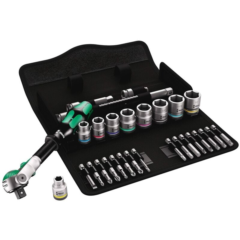 foto del prodotto set di bussole e inserti per avvitare 3 8 wera 8100 sb 9 zyklop speed imp 3 8 29 pezzi 