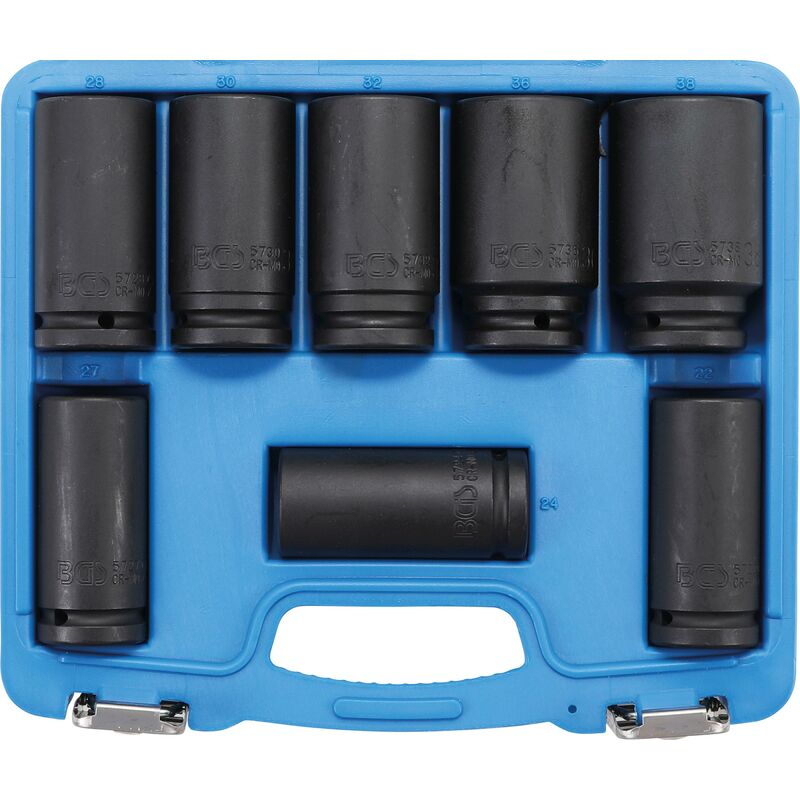 foto del prodotto set di bussole esagonali, extra profonde 20 mm 3 4 22 38 mm 8 pz.