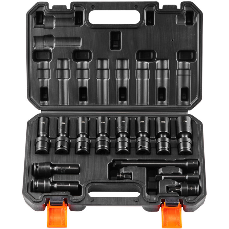 foto del prodotto set di bussole per avvitatore a percussione girevole, set 14, bussole universali, adattatore da 6,35 mm a 9,52 mm set di bussole esagonali in acciaio