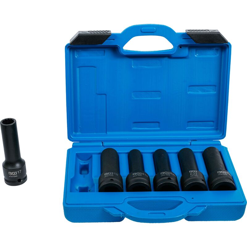 foto del prodotto set di bussole, poligonale 20 mm 3 4 6 pz.