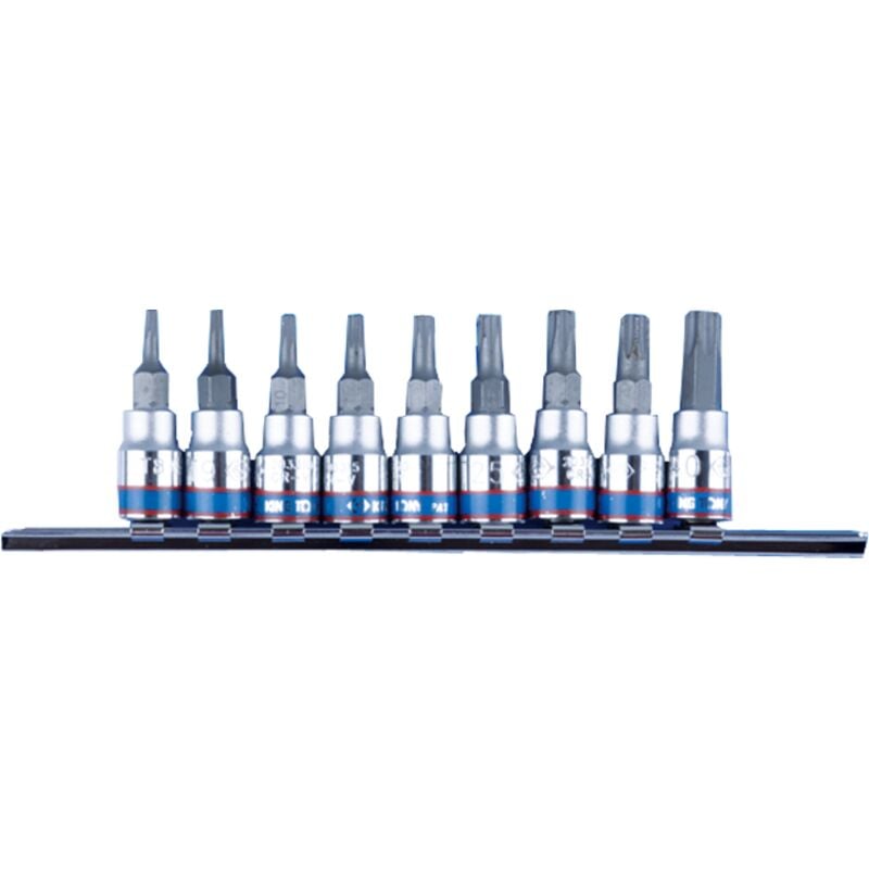 foto del prodotto set di bussole torx da 1 4'' 9 pezzi t8-t40 - ky2109pr