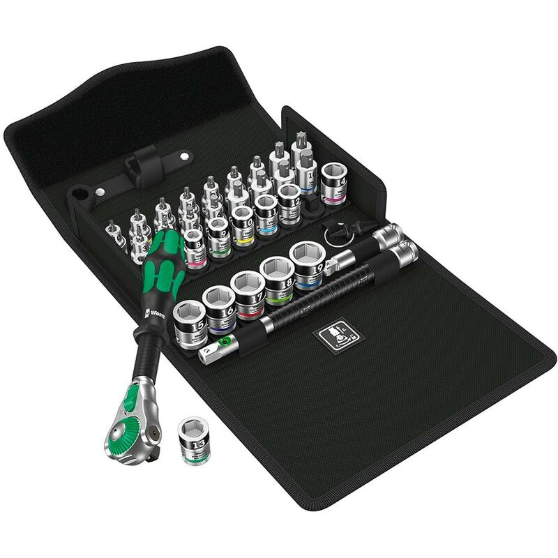 foto del prodotto set di bussole zyklop 3 8 wera 8100 sb all in zyklop speed 3 8 35 pezzi 