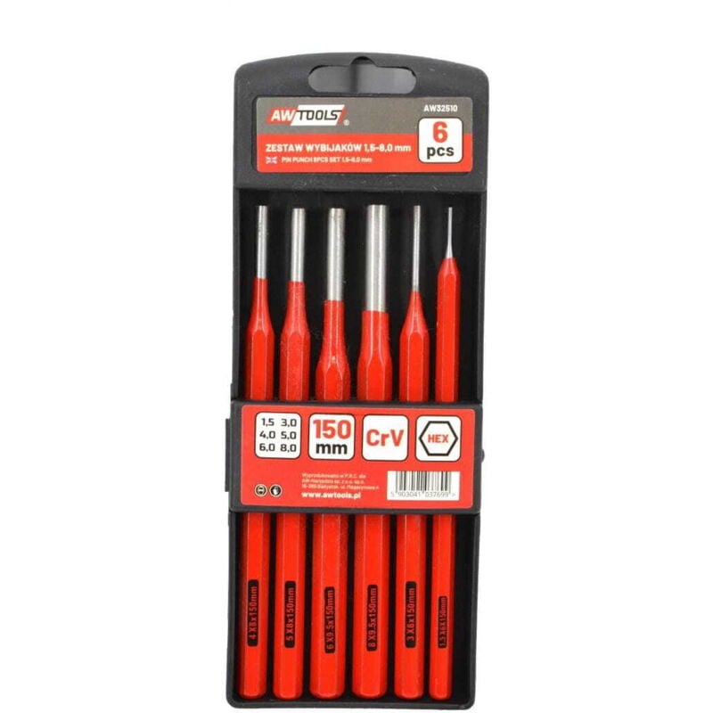 foto del prodotto set di cacciaspine awtools 1,5-8,0 mm 6 pz.
