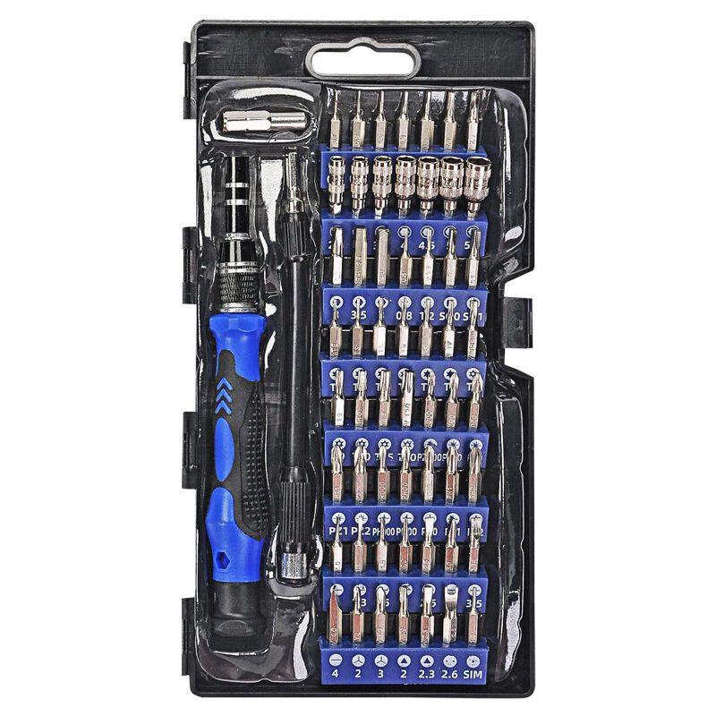 foto del prodotto set di cacciaviti 60 in 1, utensili di precisione multifunzionali, elevata durezza, demolizione, riparazione di occhiali, computer e telefoni
