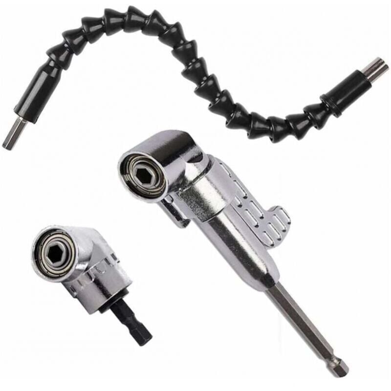 foto del prodotto set di cacciaviti da 30 cm con albero flessibile, cambio rapido a 105 gradi, attacco esagonale da 6 mm, attacco da 1 4 di pollice, accessori per