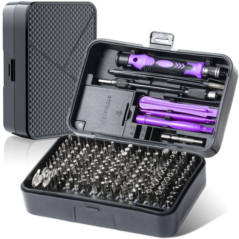 foto del prodotto set di cacciaviti di precisione, 170 in 1 kit di cacciaviti magnetici set di strumenti di riparazione professionali per iphone, mac, pc, orologi,