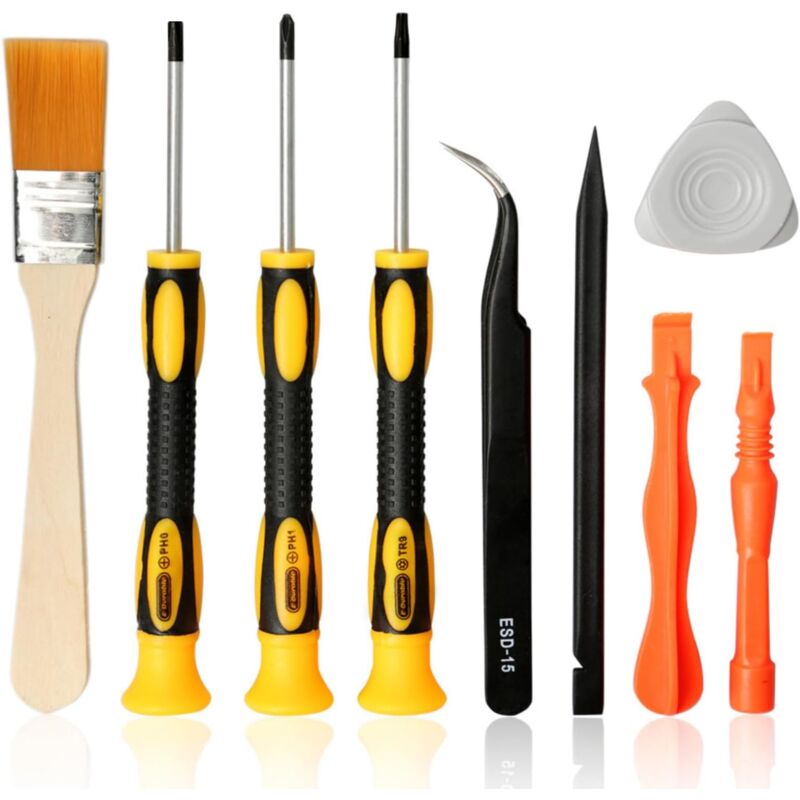 foto del prodotto set di cacciaviti di precisione, 9 pezzi a taglio, a croce, torx, punzone, leva