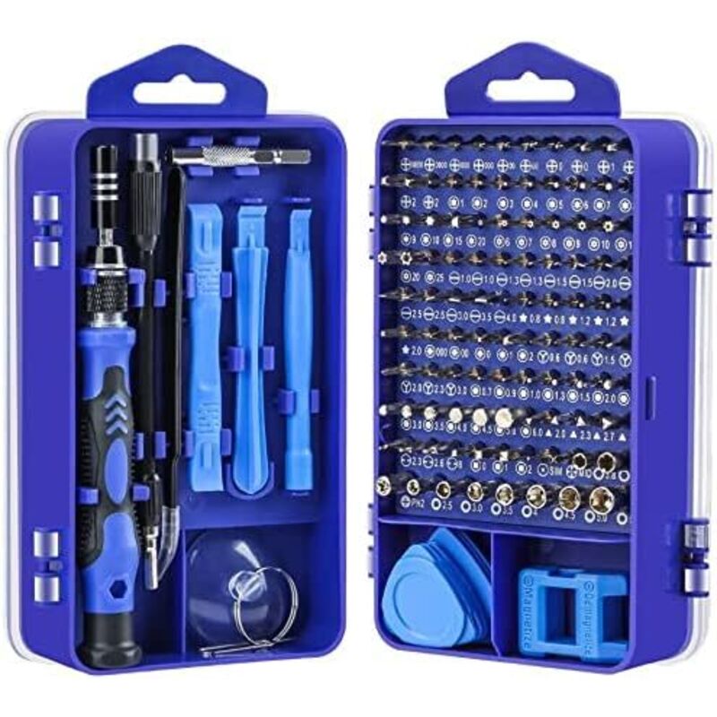 foto del prodotto set di cacciaviti di precisione magnetici 115 in 1, mini cacciaviti portatili per la riparazione di laptop, smartphone, orologi, occhiali, computer