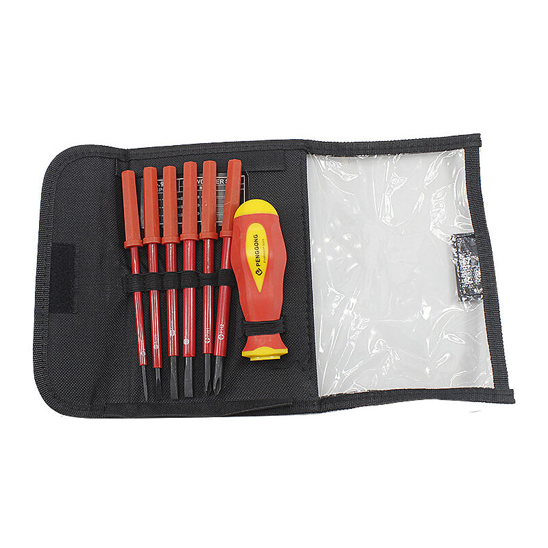 foto del prodotto set di cacciaviti isolati da 6 pezzi punte a taglio phillips magnetiche, kit di riparazione manuale