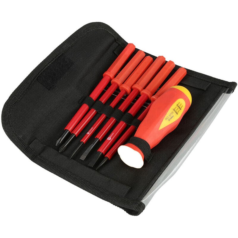 foto del prodotto set di cacciaviti set di cacciaviti per elettricisti da 7 pezzi set set di croci intercambiabili multifunzione isolato