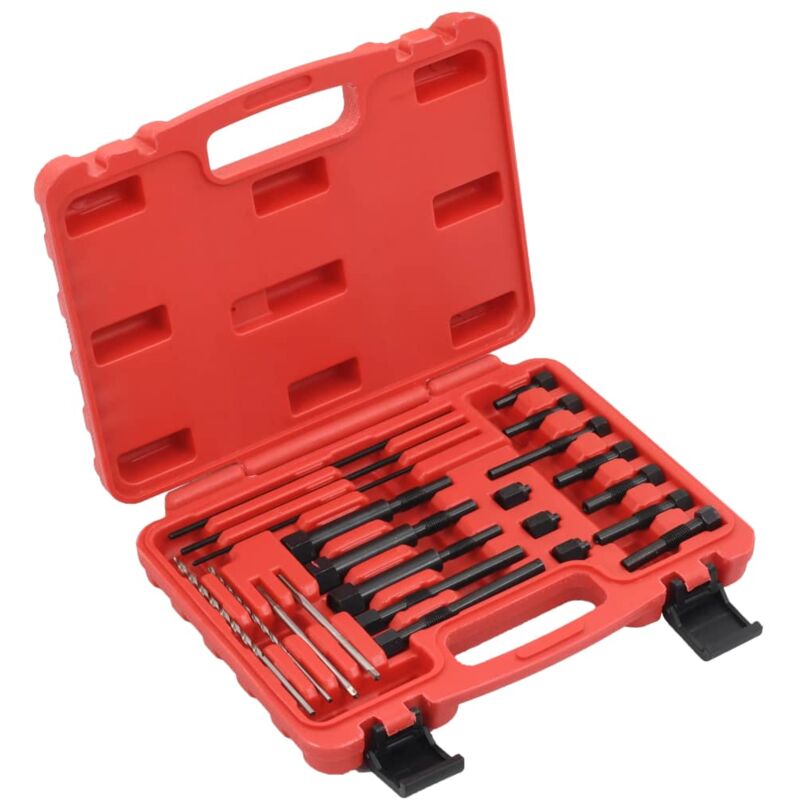 foto del prodotto set di candelette 22 pezzi per auto, garage, attrezzi, rubinetto elicoidale, punta filettata, estrattore per dado, guida per trapano, 8 e 10 mm