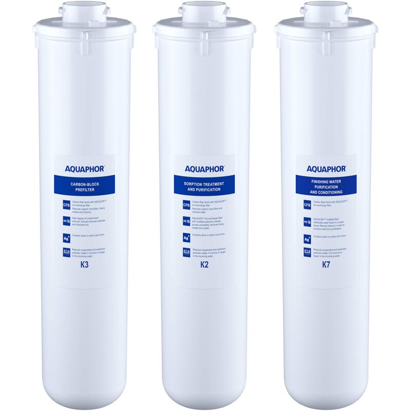 foto del prodotto set di cartucce di ricambio per filtro dell acqua per sistema di filtrazione a cristallo k3 k2 k7 aquaphor