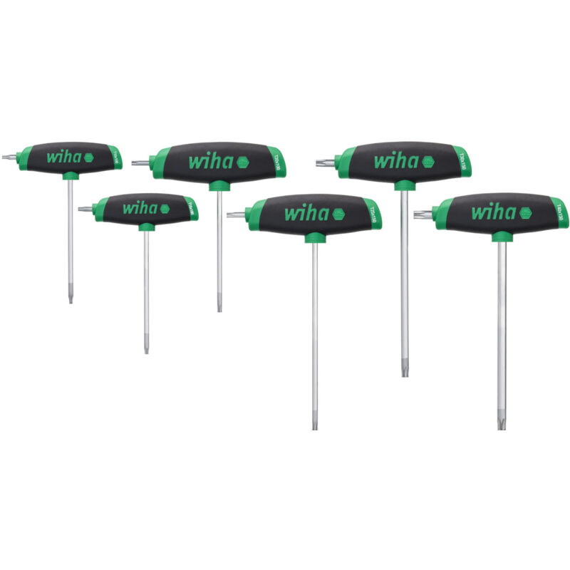 foto del prodotto set di chiavi a brugola con impugnatura a t comfortgrip torx , 6 pz., con lama laterale, cromatura opaca 45622 - wiha