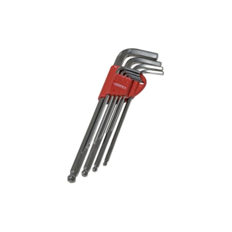 foto del prodotto set di chiavi a brugola cromate da 10 pezzi sifer 1,5 10 lunghe lt900