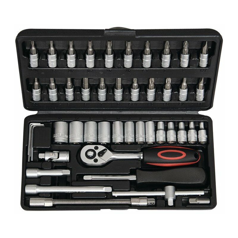 foto del prodotto set di chiavi a bussola 45 pezzi 1 4 di pollice sw 4 14mm z.72 esagonale ora