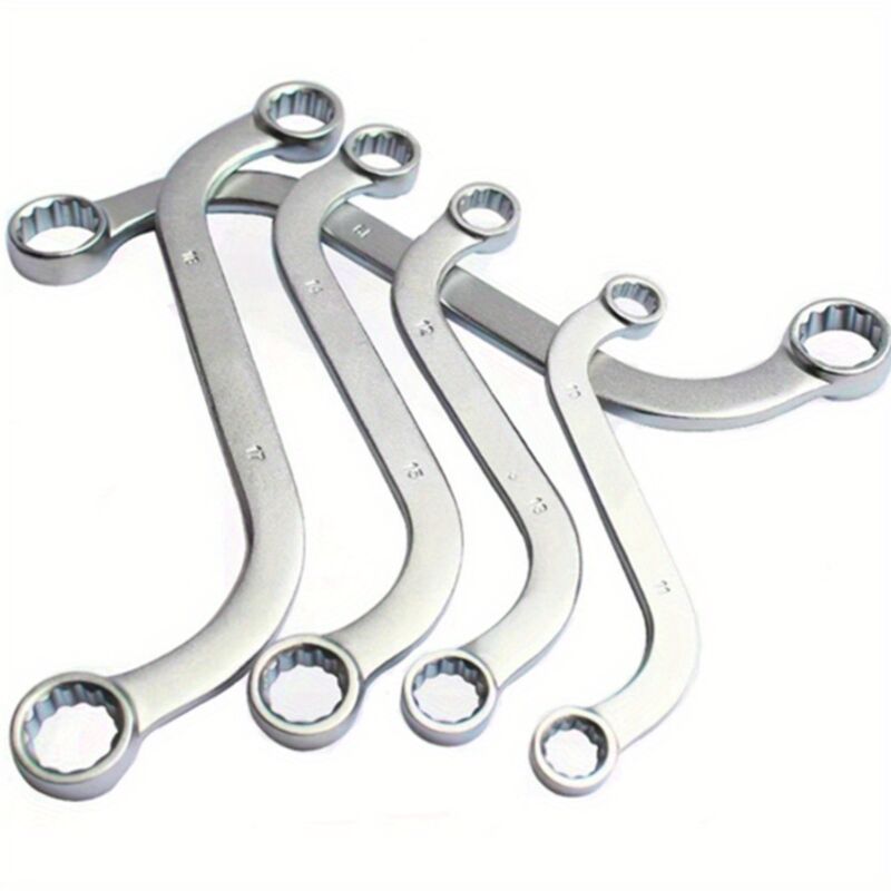foto del prodotto set di chiavi a bussola a doppia estremit a forma di s, set di chiavi a doppia estremit in acciaio al cromo vanadio, 5 pezzi, metriche, 10 19 mm