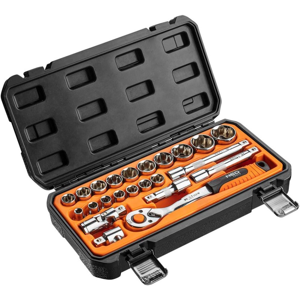foto del prodotto set di chiavi a bussola da 23 pezzi con attacco da 1 2 neo tools 08 694