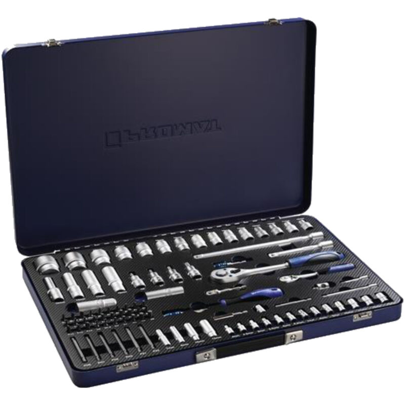foto del prodotto set di chiavi a bussola promat 91 pezzi 1 4 1 2 larghezze delle chiavi 4 32 mm