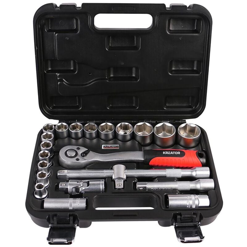foto del prodotto set di chiavi a cricchetto 1 2 con bussole 22 pezzi kreator
