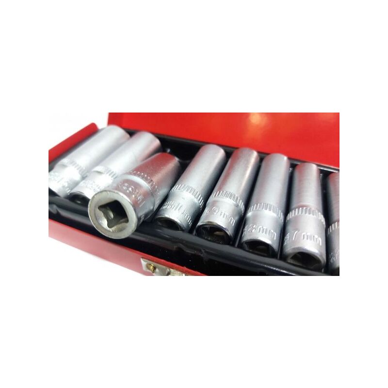 foto del prodotto set di chiavi bussola lunghe da 1 4 chrome vanadium 5 13 mm 9 pezzi candelette