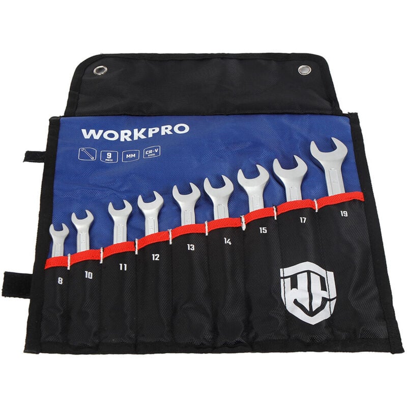 foto del prodotto set di chiavi combinate 9 pezzi - workpro