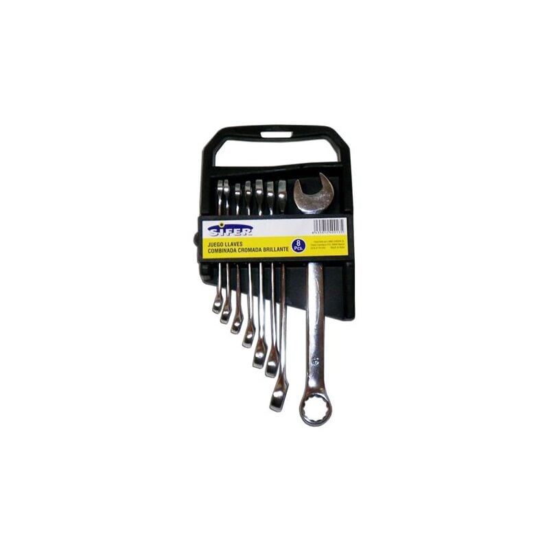 foto del prodotto set di chiavi combinate sifer 8 unit cromate 6 19 bjt196 e 1527