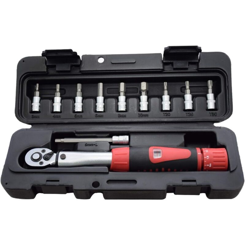 foto del prodotto set di chiavi dinamometriche per bicicletta da 1 4 dr 2 24nm, kit di strumenti per la riparazione di biciclette, chiave dinamometrica meccanica a