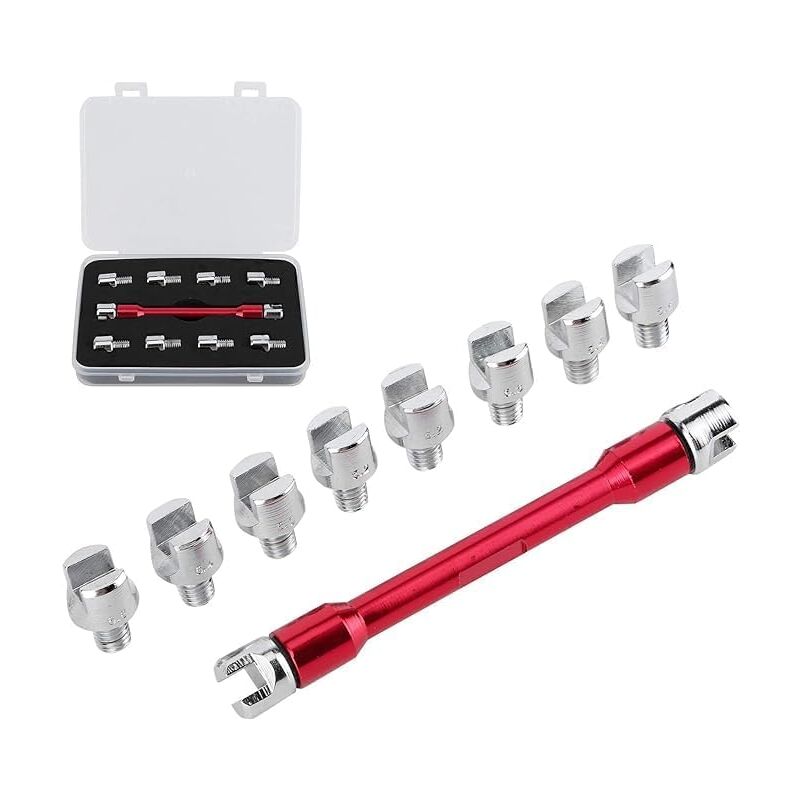 foto del prodotto set di chiavi per raggi, 10 misure 5.0 6.8 lunghezza 93 mm chiave per raggi per motociclette, set di chiavi per nippli per raggi cnc universale con