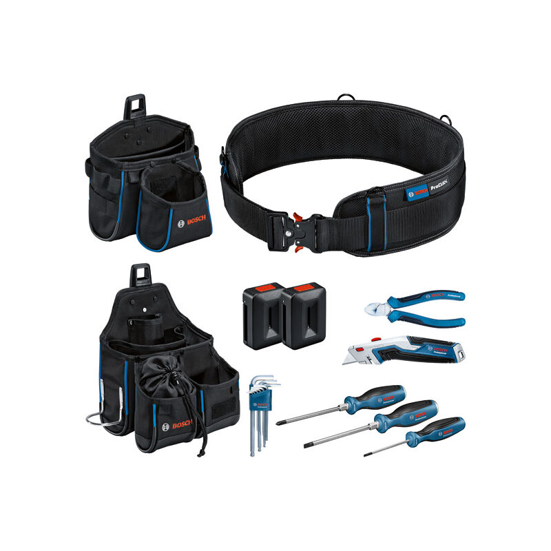 foto del prodotto set di cintura portautensili e utensili manuali bosch combo kit