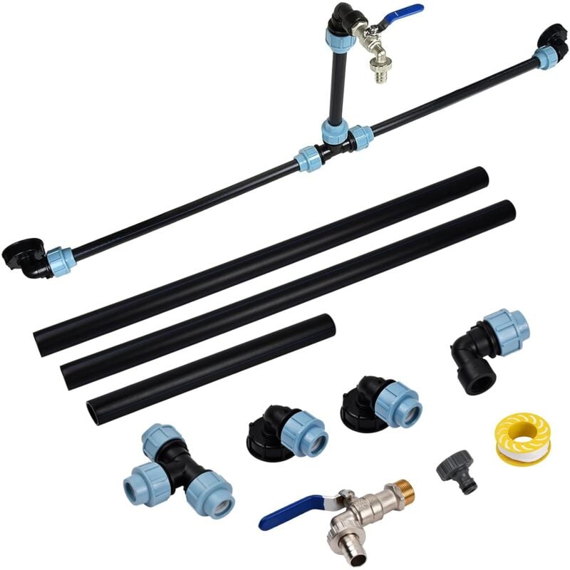 foto del prodotto set di collegamento ibc, set di collegamento adattatore ibc per serbatoio ibc, connettore serbatoio ibc 1000 litri rubinetto di scarico ibc 3 4