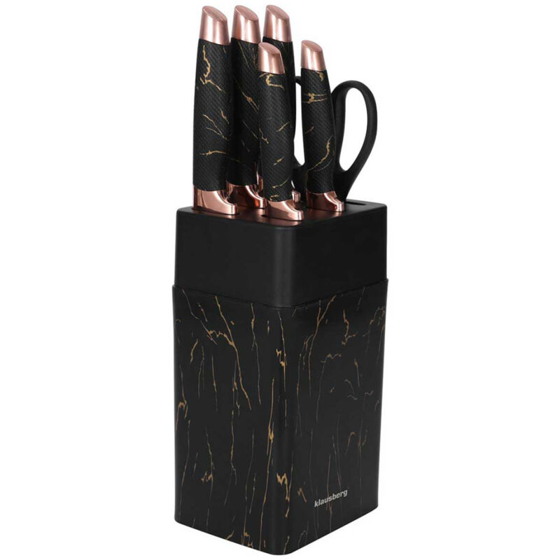 immagine 0 del prodotto set di coltelli da cucina con supporto e affilatore klausberg kb 7770