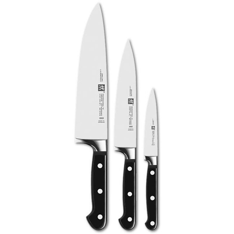 foto del prodotto set di coltelli de, 3 pezzi, coltello da burro de coltello da maiale, coltello da bistecca, de coltello da chef, manico speciale de acciaio inox/plastica, professional s - zwilling