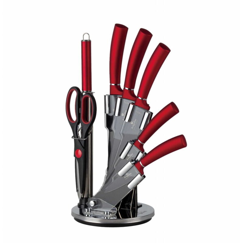 foto del prodotto set di coltelli in un supporto, 8 pezzi, berlinger haus metallic line burgundy bh-2562n