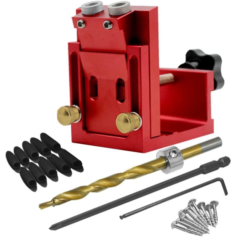 foto del prodotto set di combinazione per carpentieri da 9,0 mm per foratura e localizzazione di fori obliqui strumenti ausiliari per la foratura del parquet per