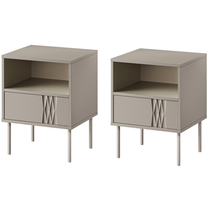 foto del prodotto set di comodini tolete 106, beige, numero di cassetti 0, il numero di porte 0, 54x44x40cm, truciolare laminato