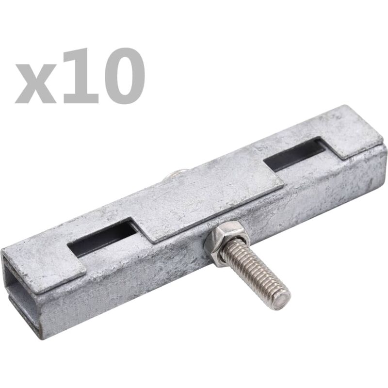 foto del prodotto set di connettori per griglie da giardino 10 pz argento vidaxl