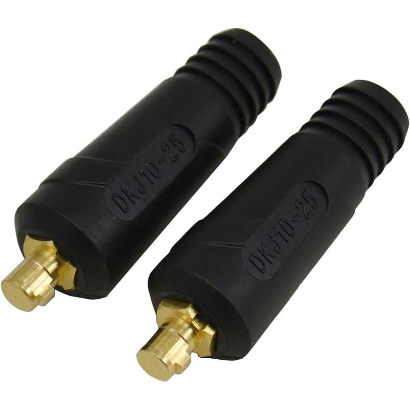 foto del prodotto set di connettori per pannelli di cavi di saldatura da 2 pezzi, attacco rapido, stile dinse, 200 amp, dkj10 25