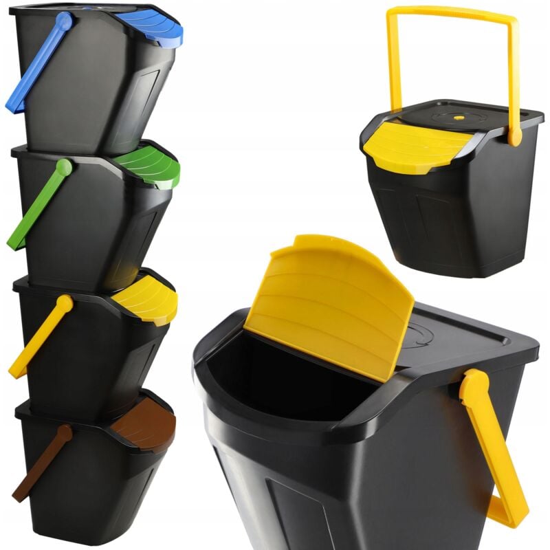 foto del prodotto set di contenitori per la segregazione dei bidoni della spazzatura kadax 4x25l