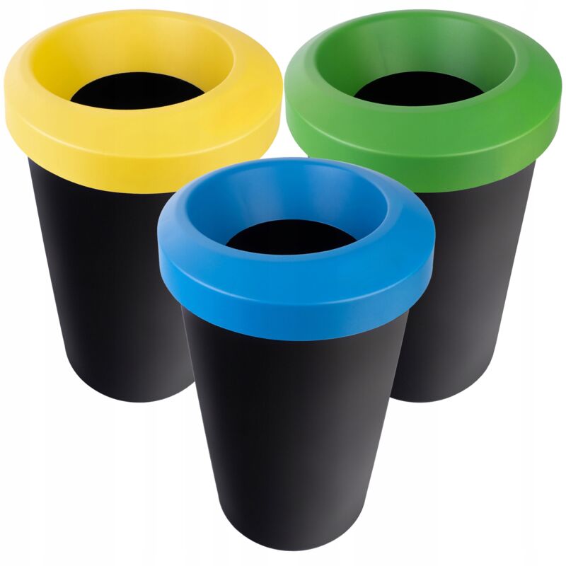 foto del prodotto set di contenitori per raccolta differenziata kadax rotondo, in plastica robusta, contenitore per raccolta differenziata, contenitore per raccolta