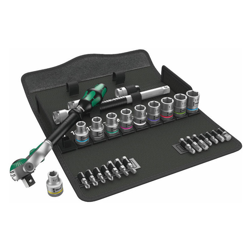foto del prodotto set di cricchetti wera 8100 sc 6 zyklop, 1 2 drive, metrico, 28 pezzi