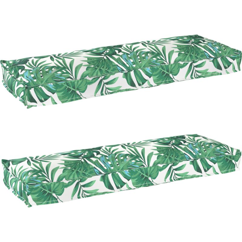 foto del prodotto set di cuscini per pallet 2 pcs motivo a foglia 120 x 40 x 8 cm vidaxl