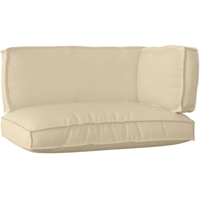 foto del prodotto set di cuscini per pallet 3 pezzi in tessuto oxford beige vidaxl