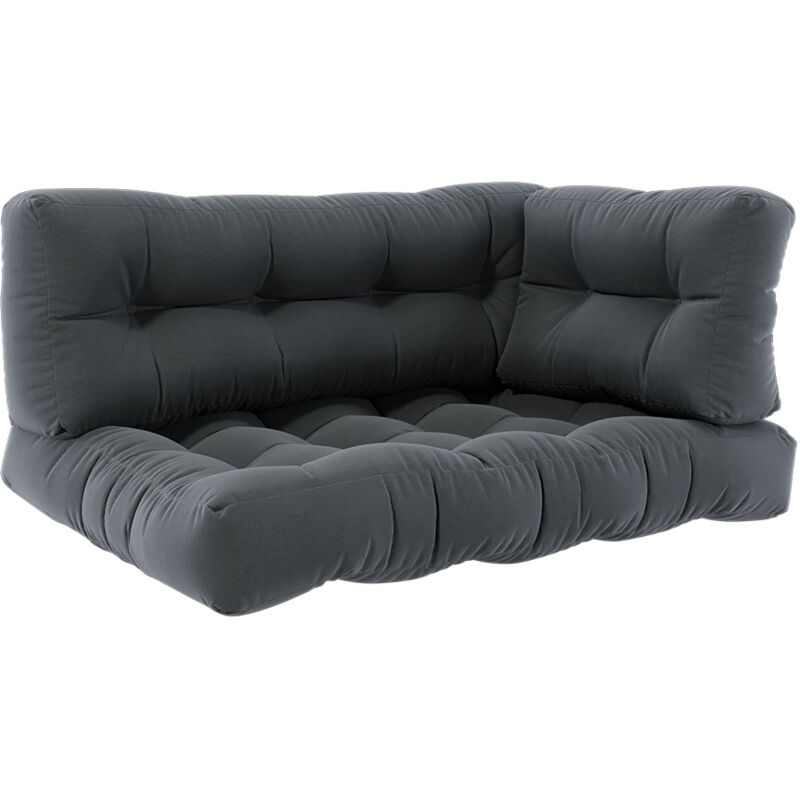 foto del prodotto set di cuscini per pallet flocken, antracite, 120 x 80 cm 3 parti vicco