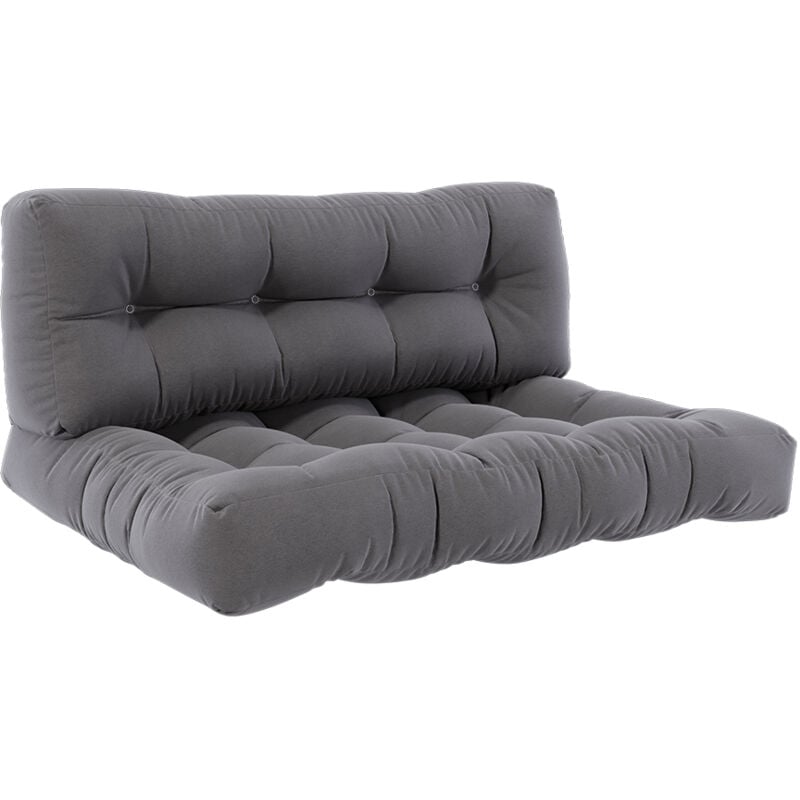 foto del prodotto set di cuscini per pallet flocken, grigio, 120 x 80 cm 2 parti vicco