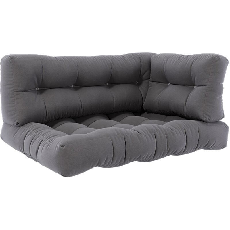 foto del prodotto set di cuscini per pallet flocken, grigio, 120 x 80 cm 3 parti vicco