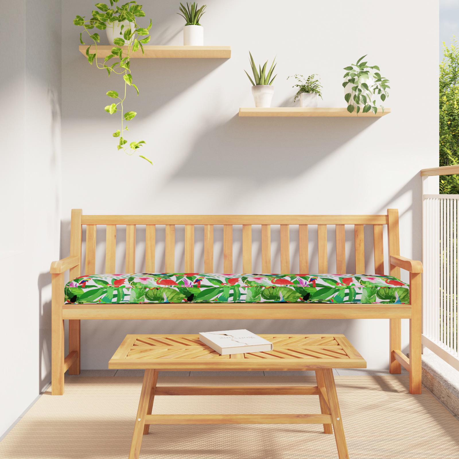 foto del prodotto set di cuscini per pallet floreale 2 pcs giungla tropicale vidaxl