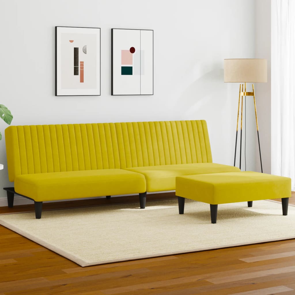 foto del prodotto set di divani 2 pz giallo in vellutocod mxl 93099