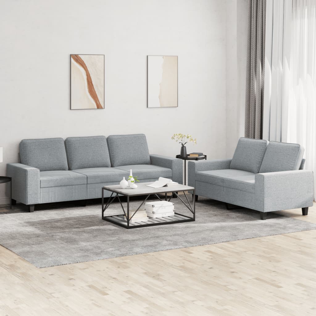 foto del prodotto set di divani 2 pz grigio chiaro in tessutocod mxl 131572