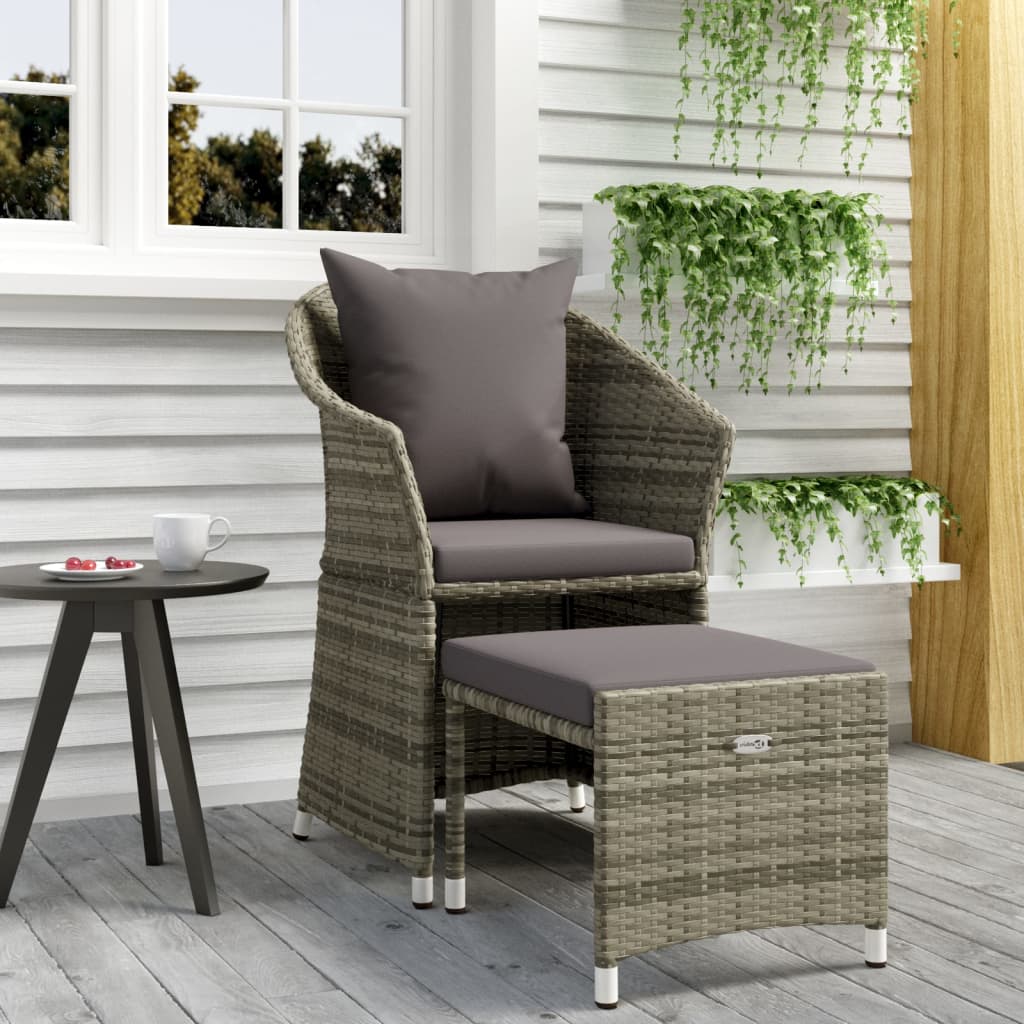 foto del prodotto set di divani da giardino 2 pz con cuscini in polyrattan grigio cod mxl 43296