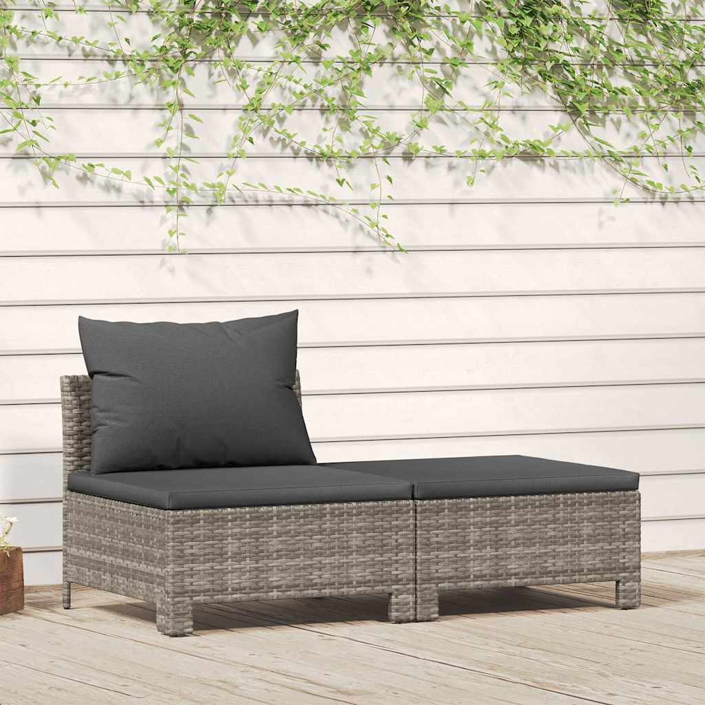 foto del prodotto set di divani da giardino 2 pz con cuscini in polyrattan grigiocod mxl 70685